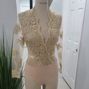 Gold Embroidery Bodysuit